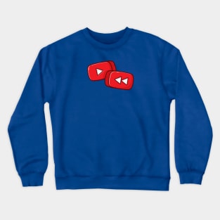 Red Play Button in Rounded Rectangle Music Cartoon Vector Icon Illustration Crewneck Sweatshirt